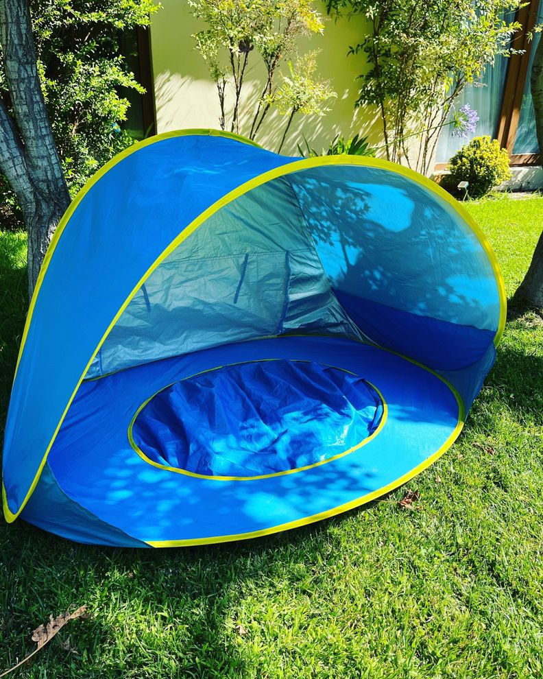 Carpa Plegable Con Protección UV Piscina Infantil Azul-0