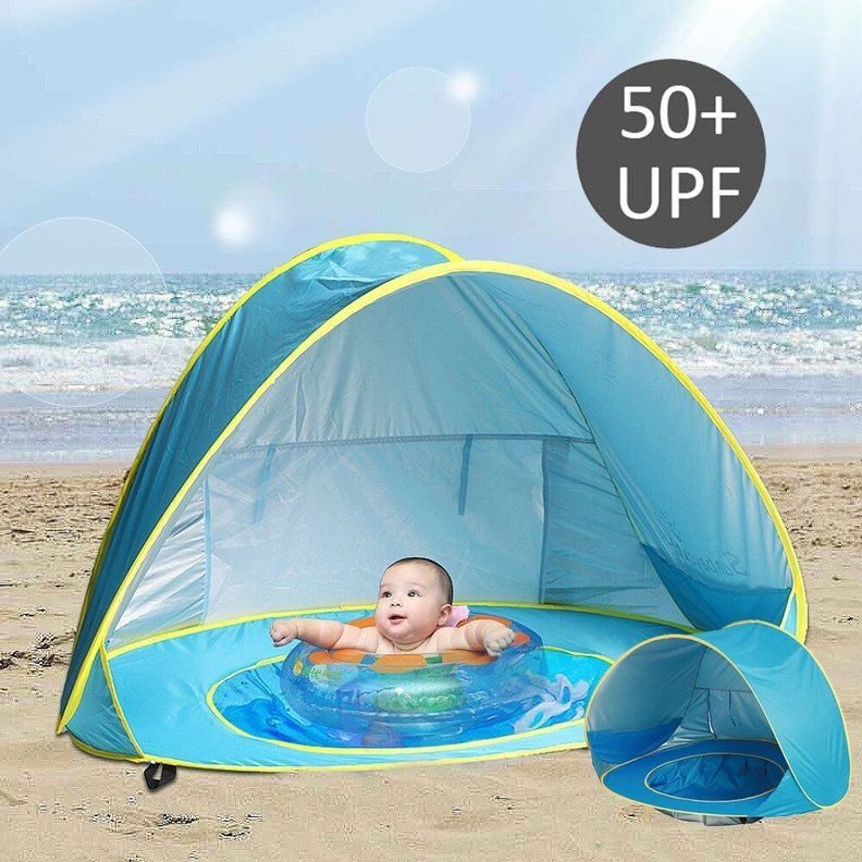 Carpa Plegable Con Protección UV Piscina Infantil Azul-2