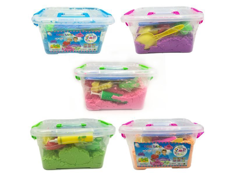 Arena Mágica color Naranjo  maleta de 2 kilos c/accesorios-2