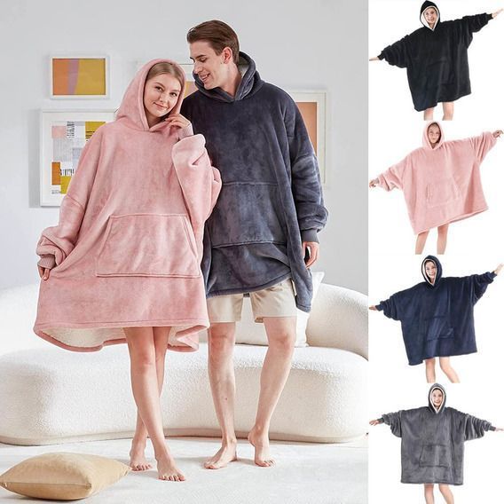 Polerón Sherpa Rosado Con Capucha Tipo Huggle-1