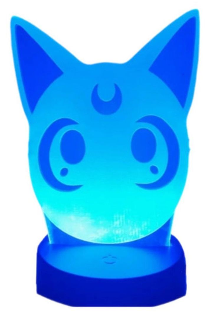 Lámpara Ilusión 3D Gato Luna Sailor Moon 7 Colores-0