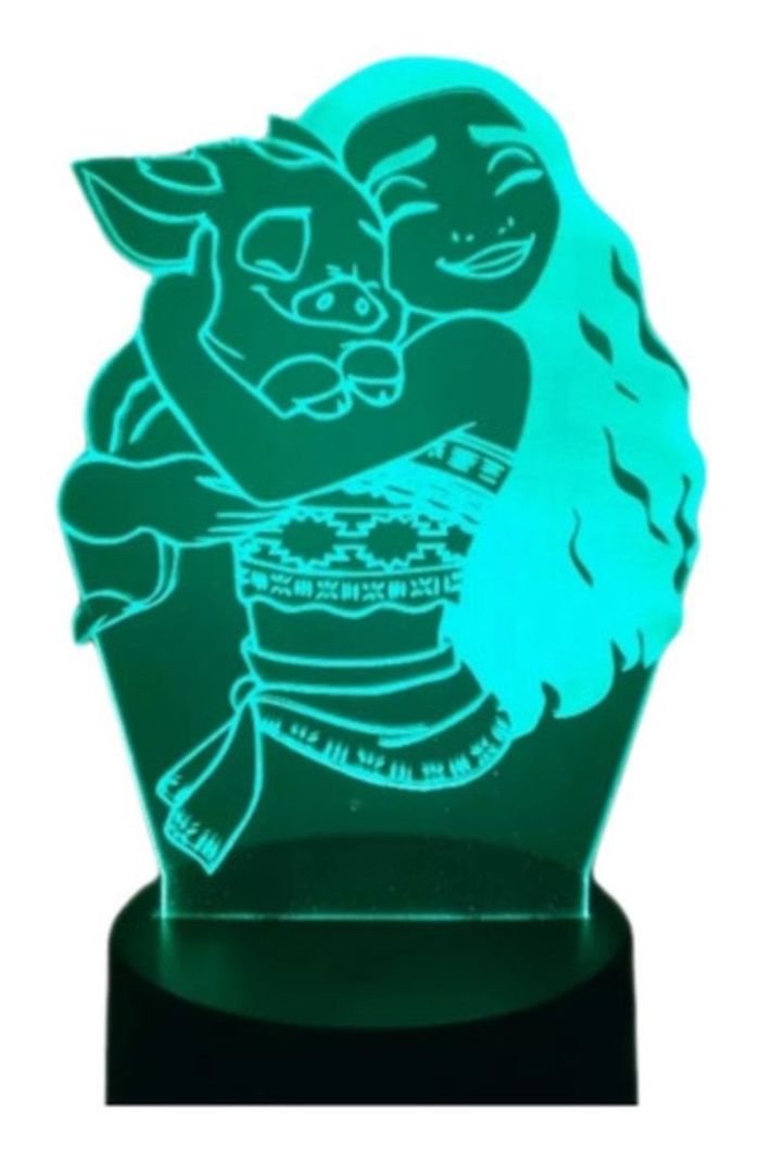 Lámpara Ilusión 3D Moana 7 Colores-0