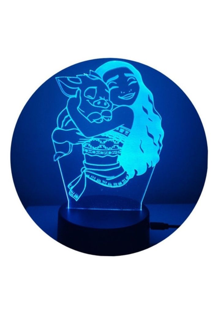 Lámpara Ilusión 3D Moana 7 Colores-1