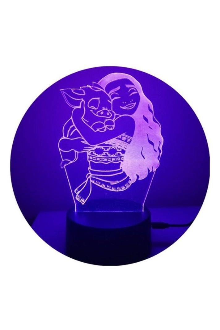 Lámpara Ilusión 3D Moana 7 Colores-2