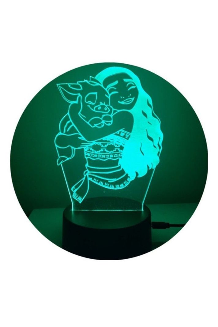 Lámpara Ilusión 3D Moana 7 Colores-4