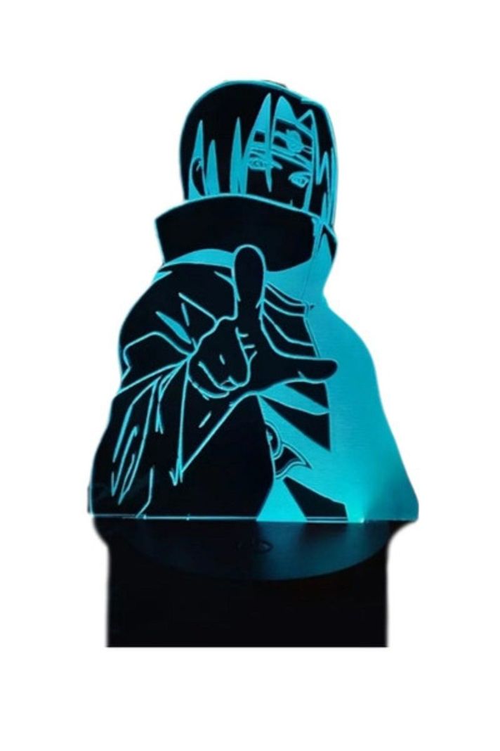Lámpara Ilusión 3D Itachi Uchiha Naruto 7 Colores-0