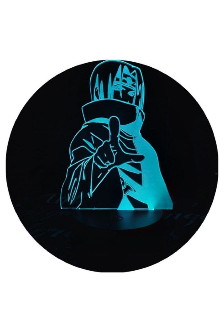 Lámpara Ilusión 3D Itachi Uchiha Naruto 7 Colores-2