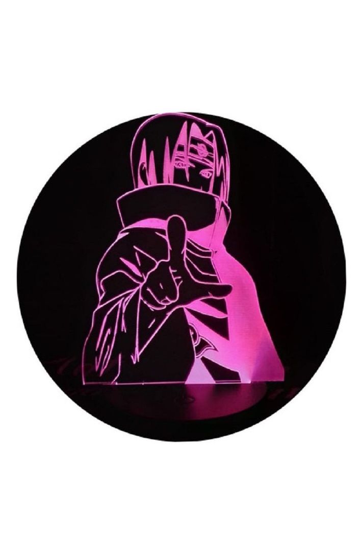 Lámpara Ilusión 3D Itachi Uchiha Naruto 7 Colores-3