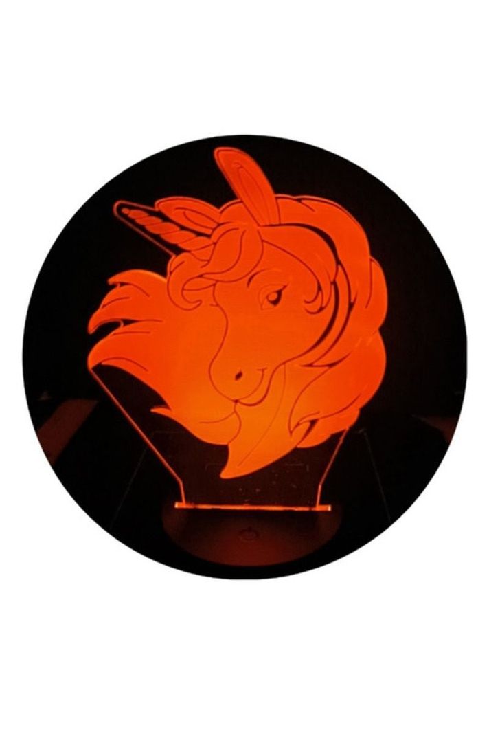 Lámpara Ilusión 3D Cabeza de Unicornio 7 Colores-2