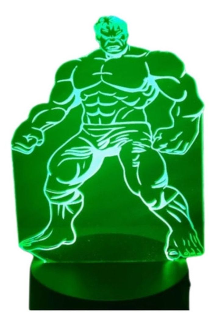Lámpara Ilusión 3D Hulk 7 Colores-0