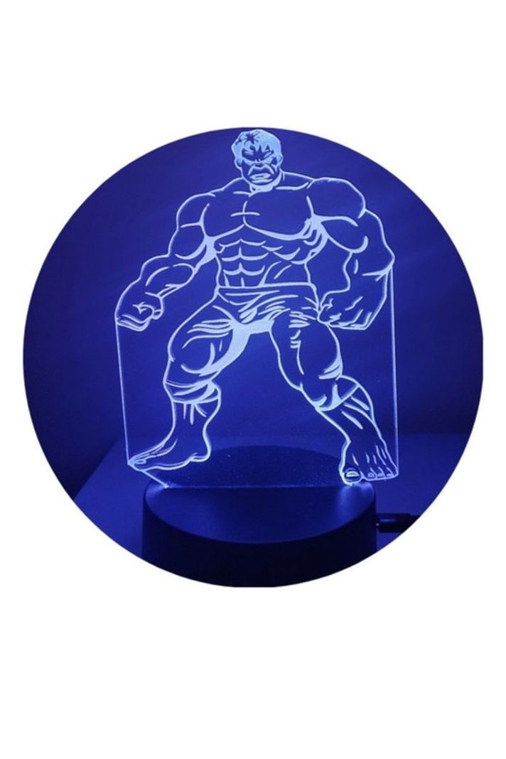 Lámpara Ilusión 3D Hulk 7 Colores-1