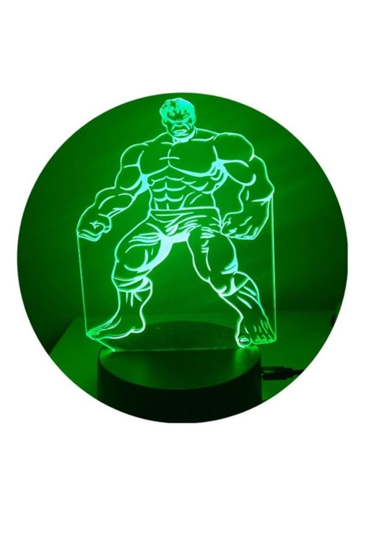Lámpara Ilusión 3D Hulk 7 Colores-2