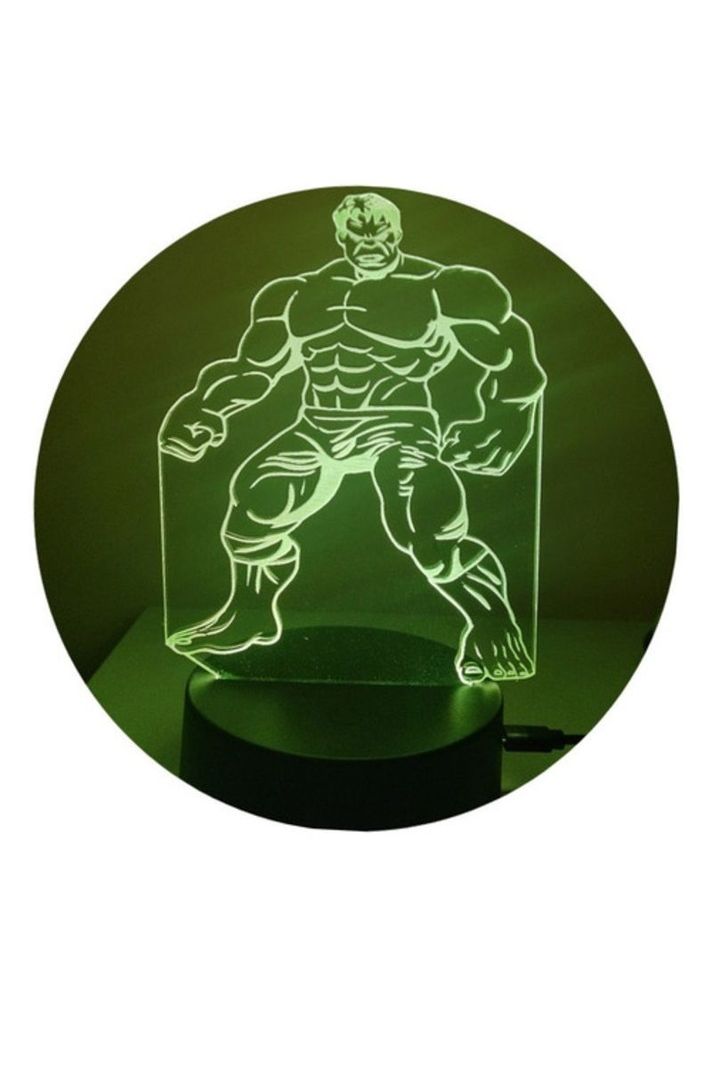 Lámpara Ilusión 3D Hulk 7 Colores-3