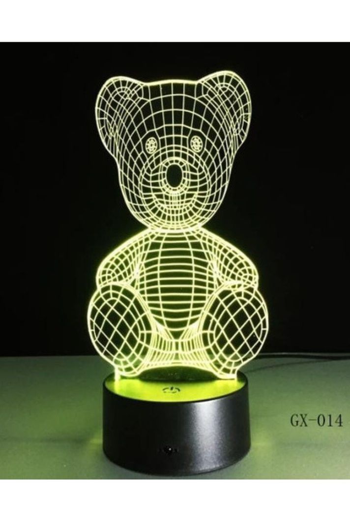 Lámpara Ilusión 3D Oso de Peluche 7 Colores-1