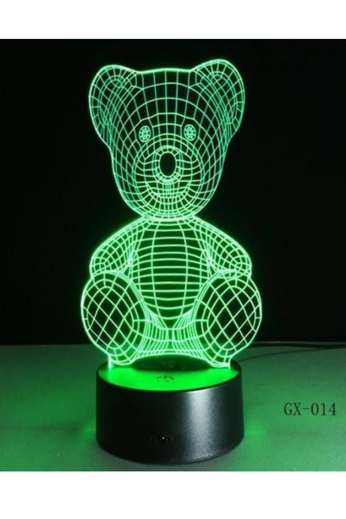 Lámpara Ilusión 3D Oso de Peluche 7 Colores-2