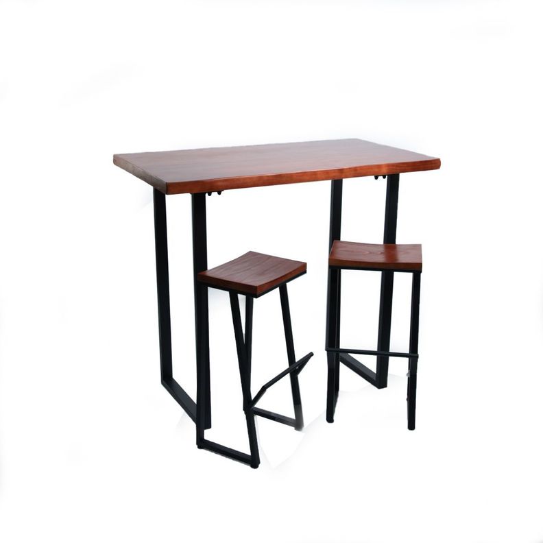Set mesa de bar madera de teca 3 piezas-1
