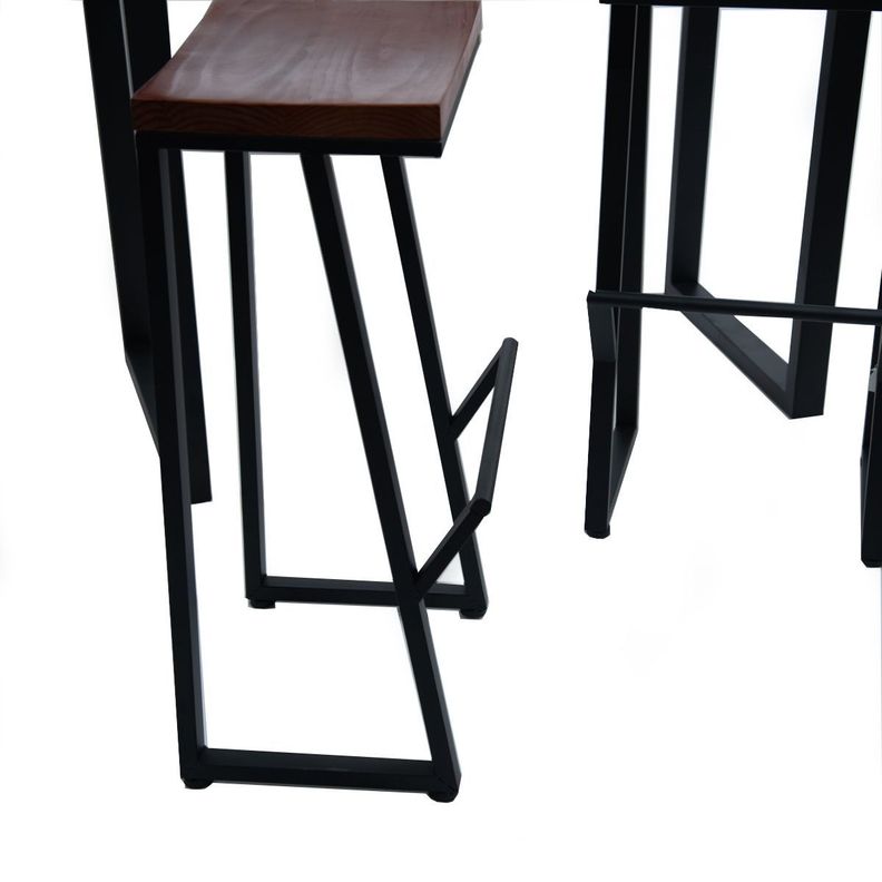Set mesa de bar madera de teca 3 piezas-4