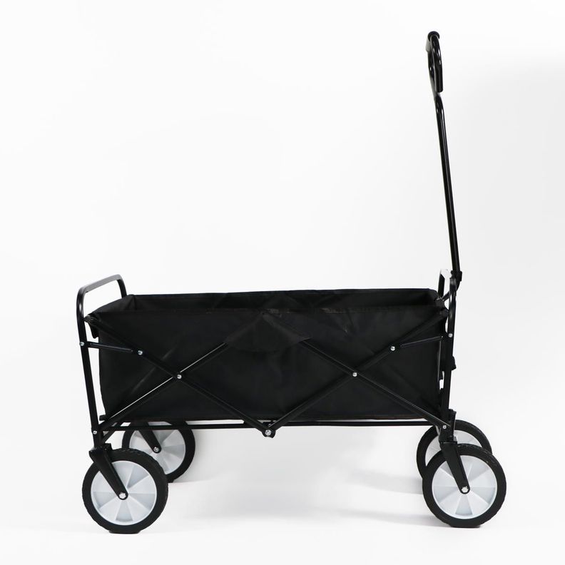 CARRO PLEGABLE DE ARRASTRE OUTDOOR CON RUEDAS NEGRO 90X50X65CM-1