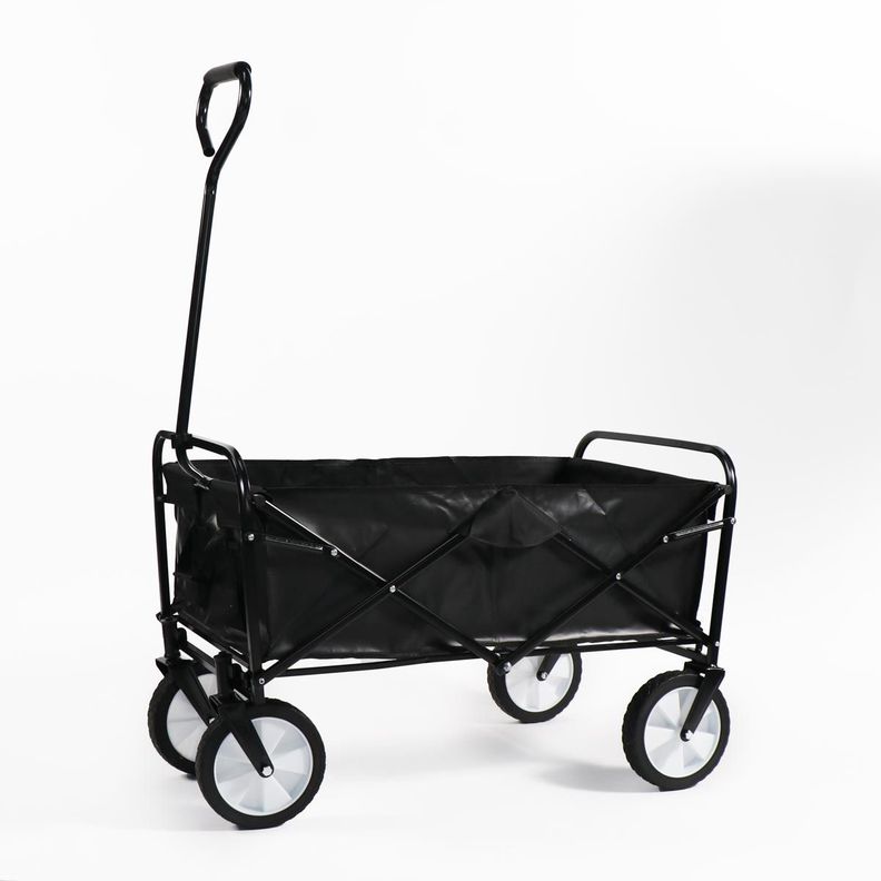 CARRO PLEGABLE DE ARRASTRE OUTDOOR CON RUEDAS NEGRO 90X50X65CM-2