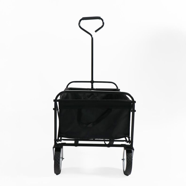 CARRO PLEGABLE DE ARRASTRE OUTDOOR CON RUEDAS NEGRO 90X50X65CM-3