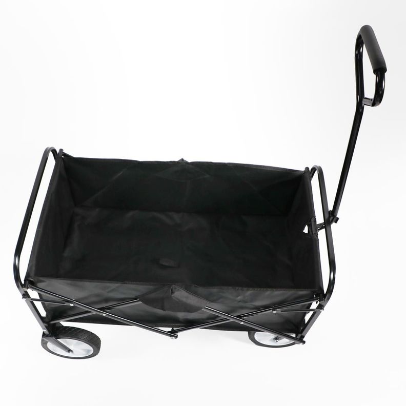 CARRO PLEGABLE DE ARRASTRE OUTDOOR CON RUEDAS NEGRO 90X50X65CM-4