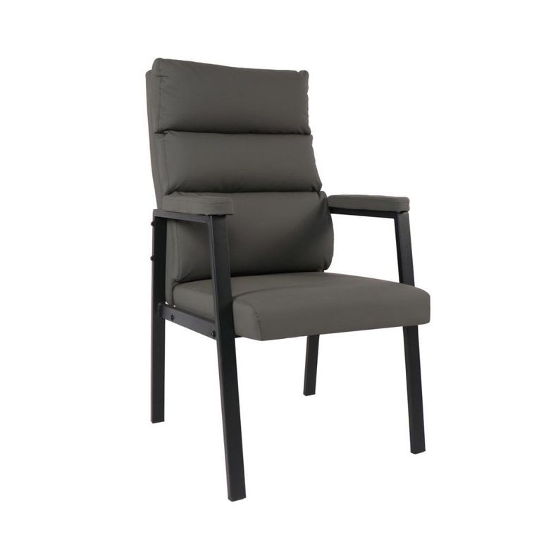 Silla ejecutiva Hamilton Eco-Cuero + acero negro opaco-0