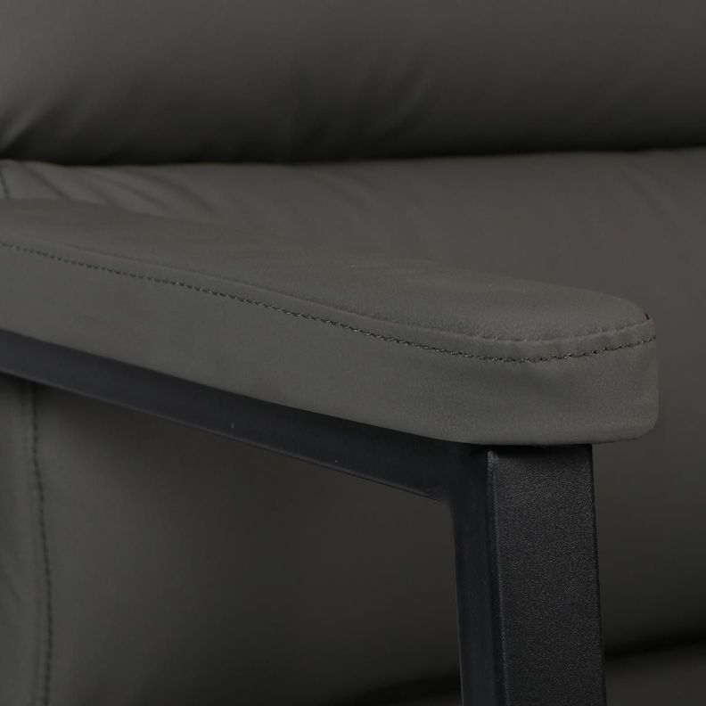 Silla ejecutiva Hamilton Eco-Cuero + acero negro opaco-4