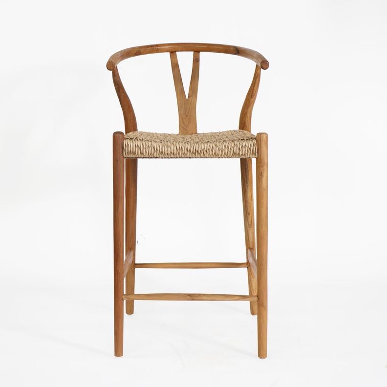 Silla BAR Wishbone madera / fibra sintética color natural H72cm-2