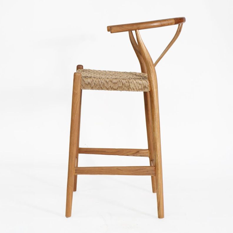 Silla BAR Wishbone madera / fibra sintética color natural H72cm-3