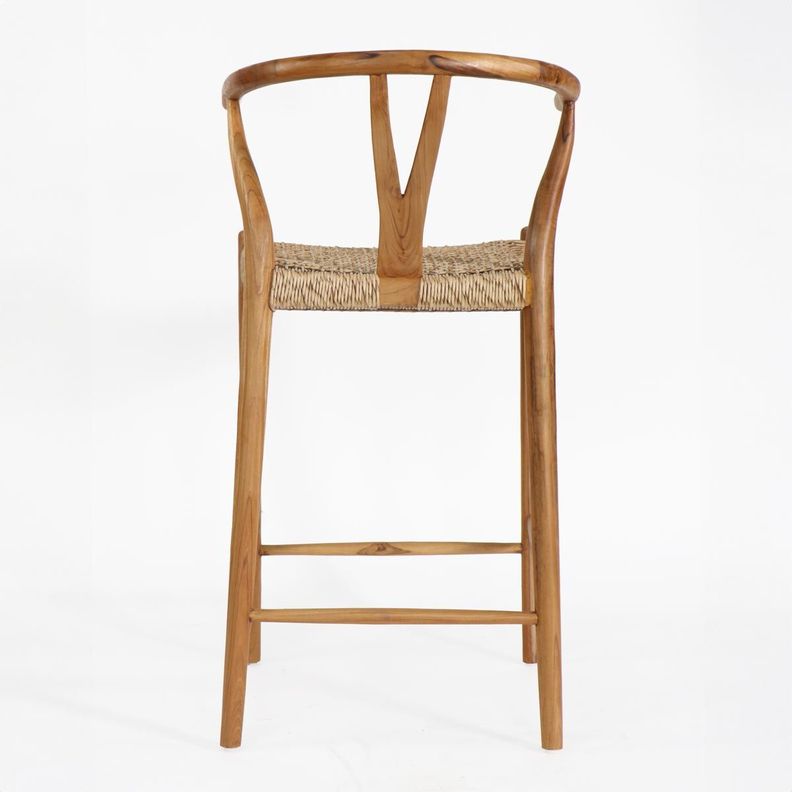Silla BAR Wishbone madera / fibra sintética color natural H72cm-4