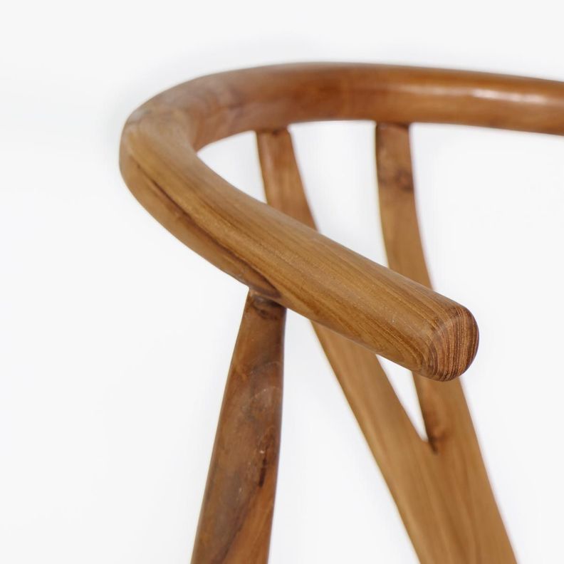 Silla BAR Wishbone madera / fibra sintética color natural H72cm-5