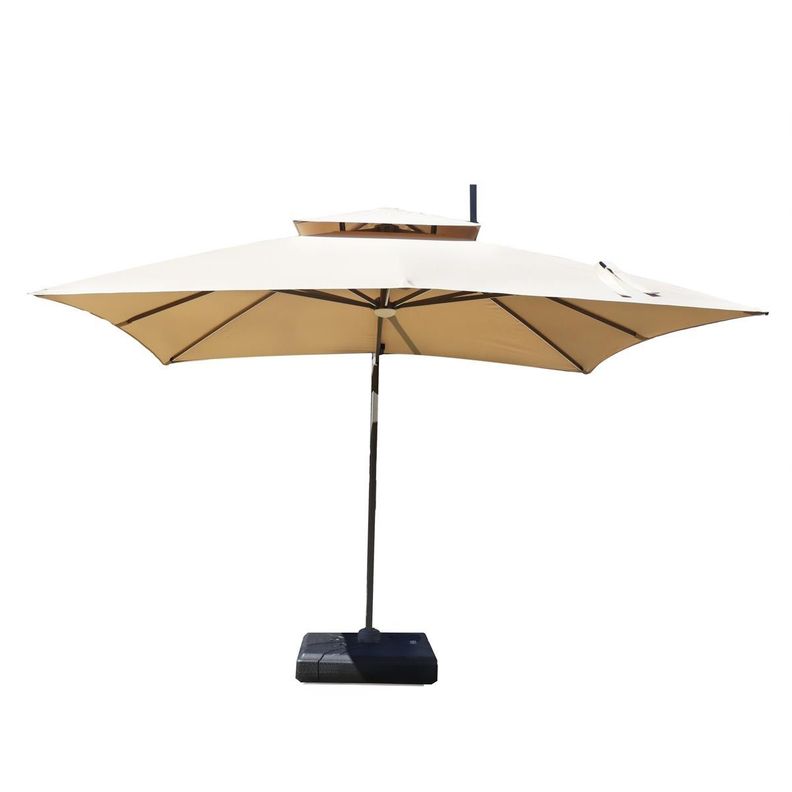 Quitasol Amanda beige 3 x 3 m Luz Led base rellenable incluida-4