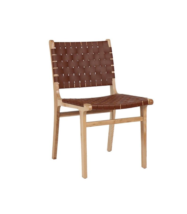 Silla Alice Ecocuero Trenzado Marrón 59 x 67 x 86cm-0