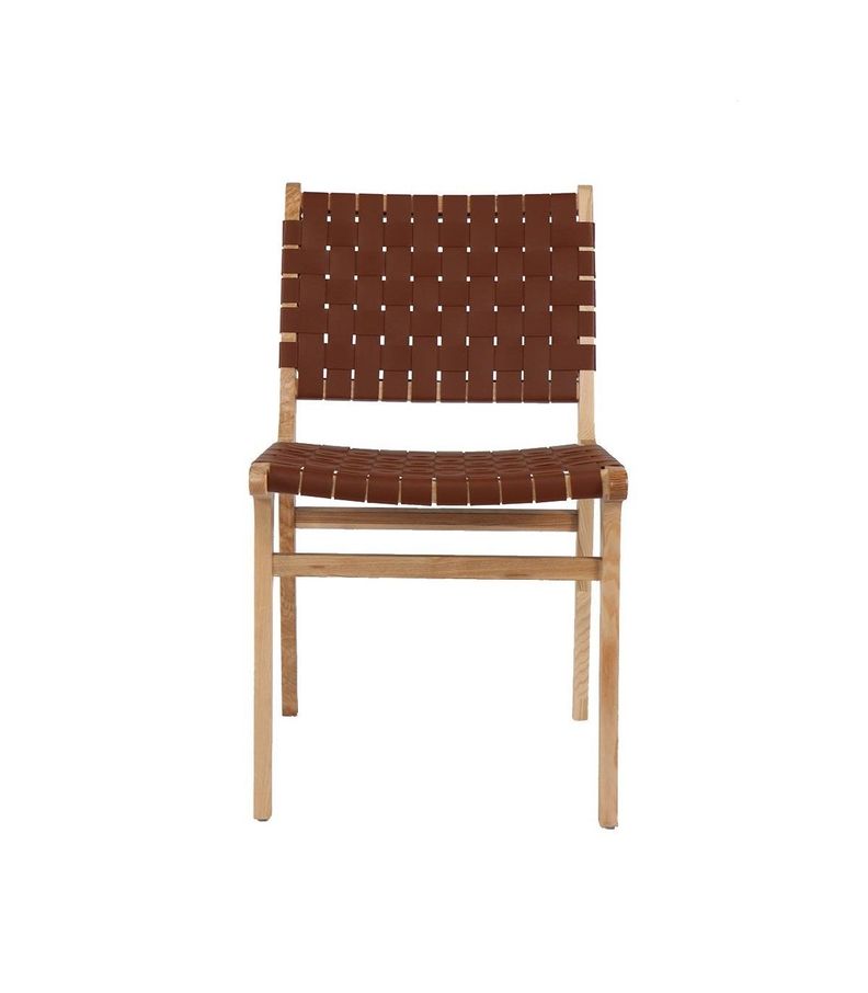 Silla Alice Ecocuero Trenzado Marrón 59 x 67 x 86cm-1