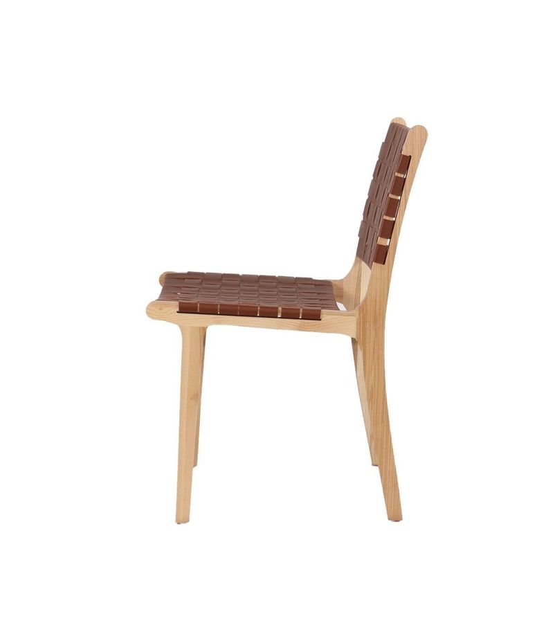 Silla Alice Ecocuero Trenzado Marrón 59 x 67 x 86cm-2