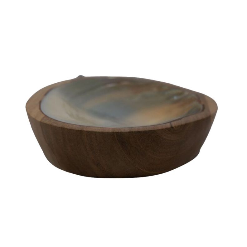 Jabonera Maui madera de teca y nácar