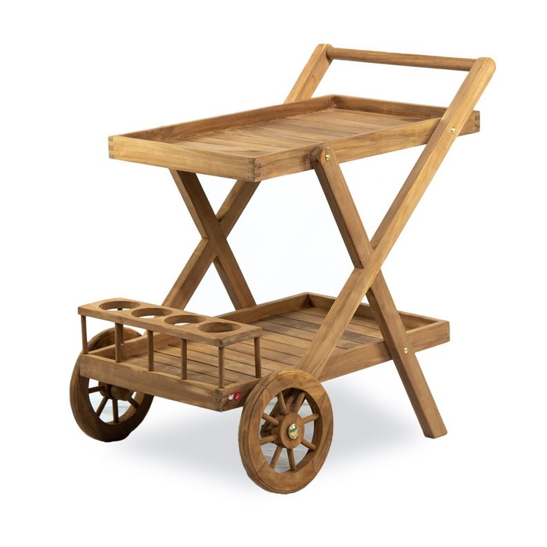 Carro de Servicio Madera de Teca 80x55x74cm-0