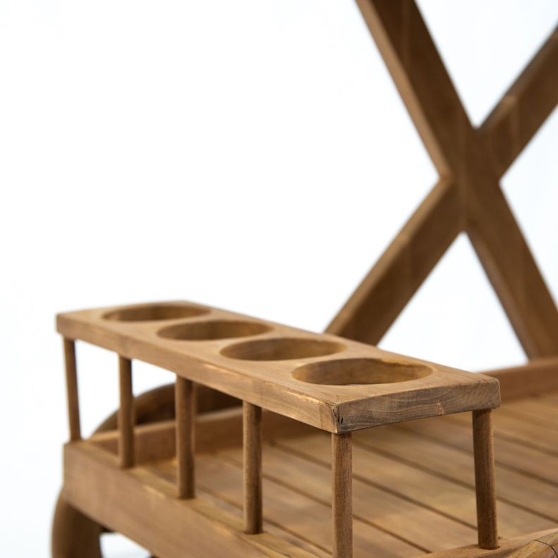 Carro de Servicio Madera de Teca 80x55x74cm-5