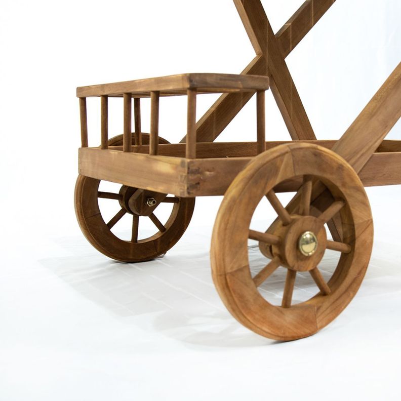 Carro de Servicio Madera de Teca 80x55x74cm-6