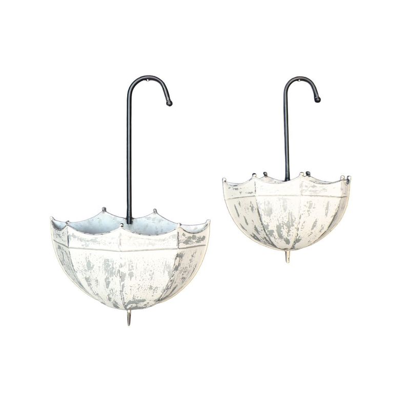 SET 2 ADORNOS PARAGUAS COLGANTES DECORATIVOS 35×15×54 / 29×11×40,5 CM