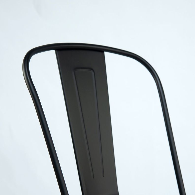 Silla Tolix Negra Con Asiento De Madera-3