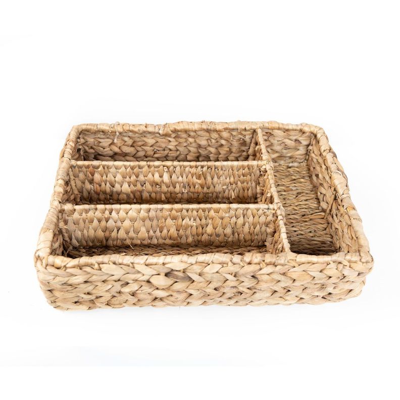 Canasto porta-cubiertos Jacinto de fibra rectangular 40 x 27 x 10cm-0