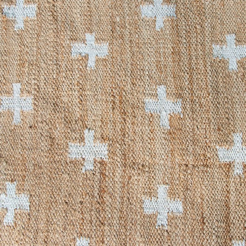 Alfombra cruces natural con blanco Yute 250 x 350 cm-3