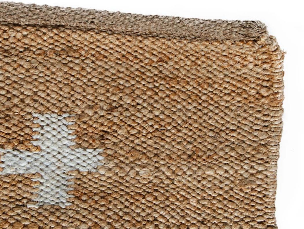 Alfombra cruces natural con blanco Yute 250 x 350 cm-4