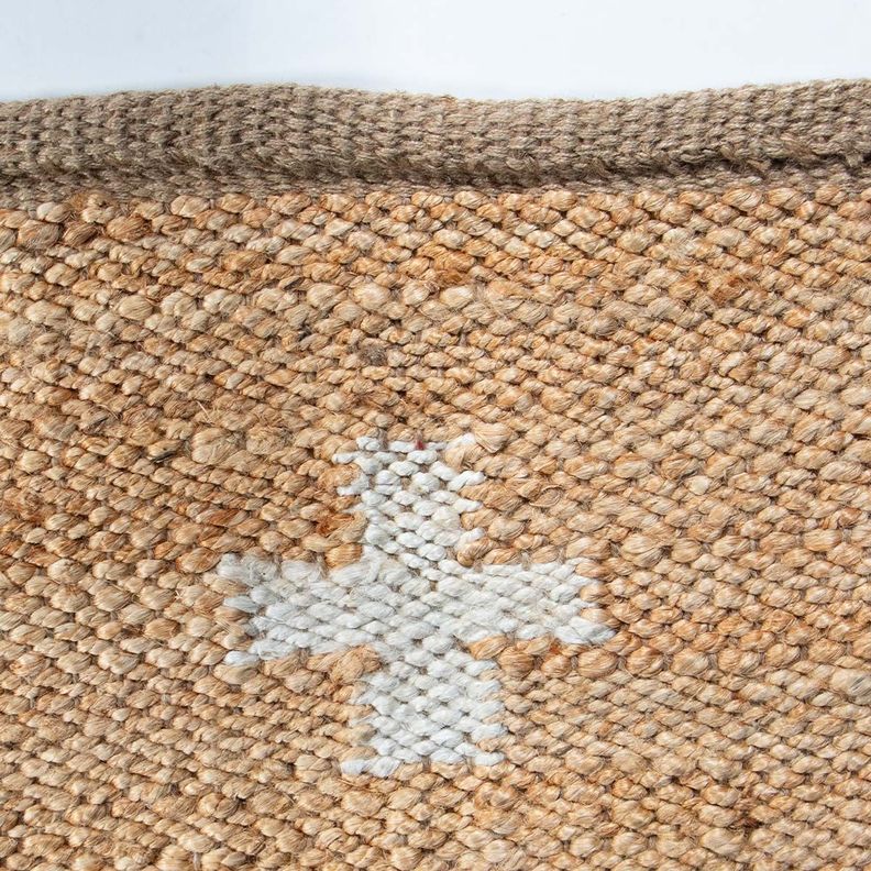 Alfombra cruces natural con blanco Yute 250 x 350 cm-5