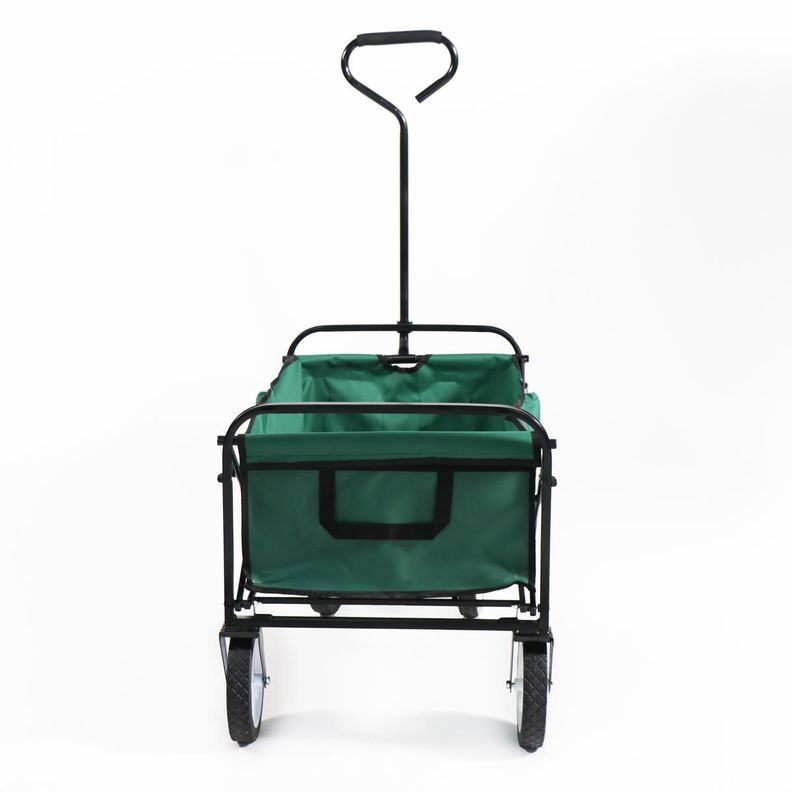 CARRO PLEGABLE DE ARRASTRE OUTDOOR CON RUEDAS VERDE 90X50X65CM-2