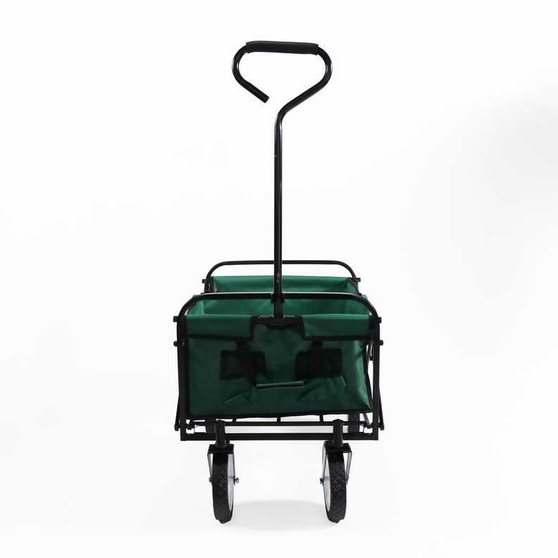 CARRO PLEGABLE DE ARRASTRE OUTDOOR CON RUEDAS VERDE 90X50X65CM-4