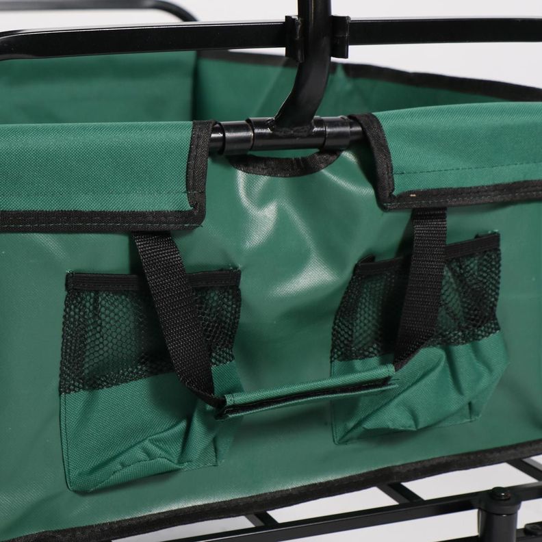 CARRO PLEGABLE DE ARRASTRE OUTDOOR CON RUEDAS VERDE 90X50X65CM-6