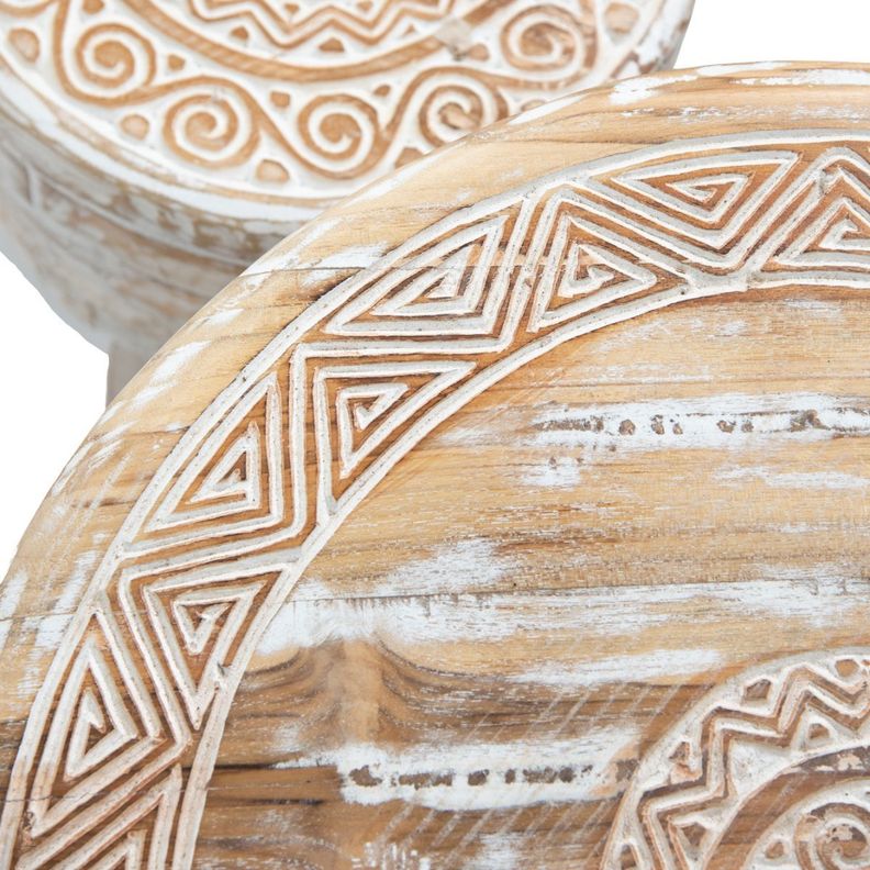 Set de Mesa de centro y taburetes madera de teca-4