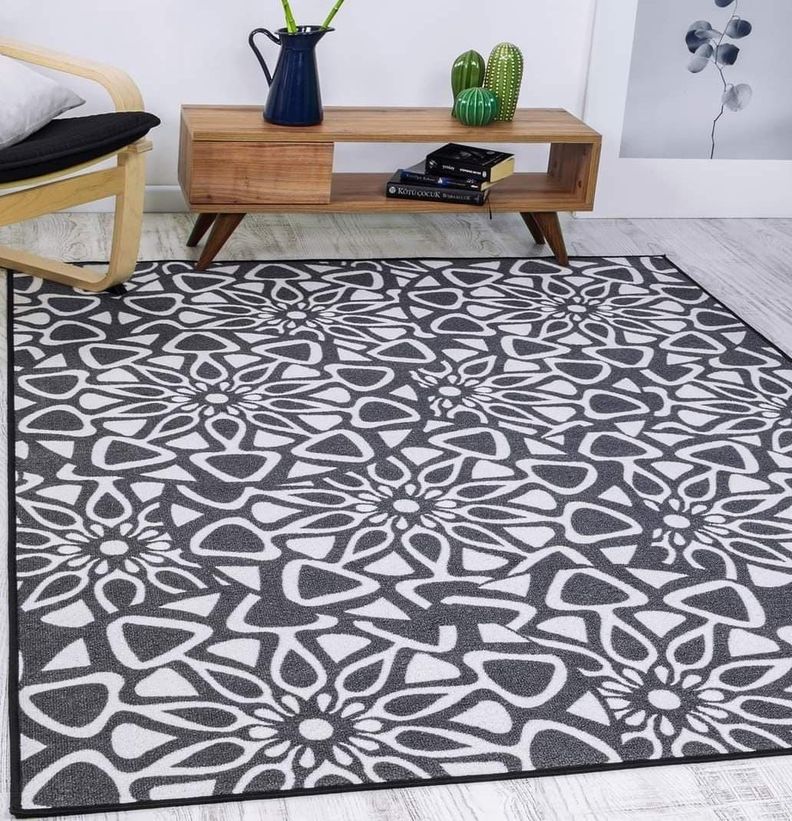 ALFODIA Alfombra AntideslIzante Gris 150 x 200 cm -0